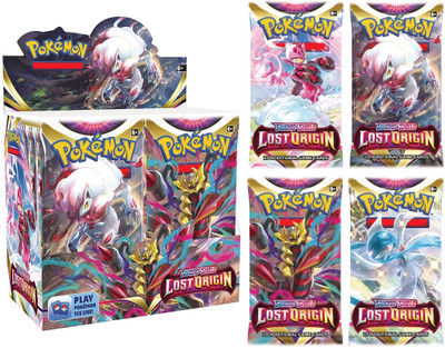 CrazyBuy Pokemon Sword & Shield Lost Origin Booster( Vstar,Vmax,V & basic card)pack of 36(Multicolor)