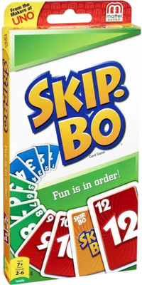 UNO Skip-Bo Card Game for Kids,162 pieces(Multicolor)
