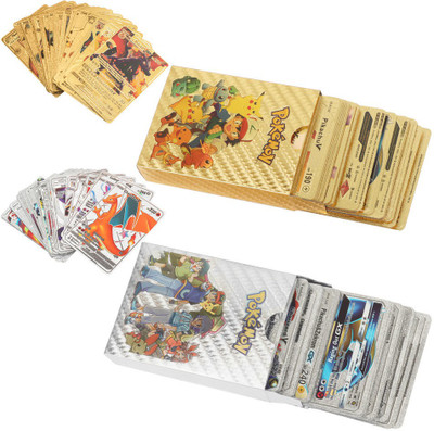 Craveon Poke-Moon (50 Cards Deck) Golden & Silver Playing Card Combo for Kids(Golden, Silver)