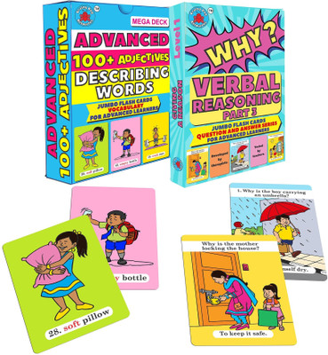 Brainy Bug Resources Adjectives Megadeck (104 cards) and Answer why cards (30)(Multicolor)