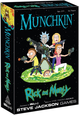 Zuuluzrs New Munchkin Card Game Rick and Morty Steve Jackson Games Board Game Accessories(Black)