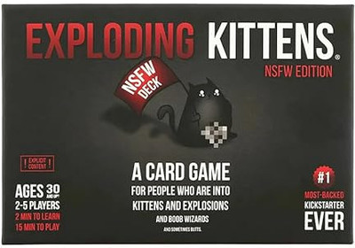 Zuuluzrs New Exploding Kittens Card Game for Adults & Teens A Russian Roulette Card Game(Black)