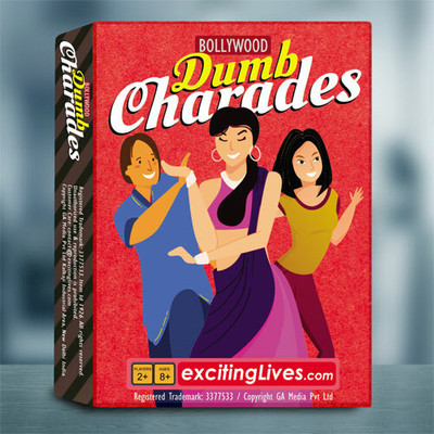 Exciting Lives Bollywood Dumb Charades-A Fun Game for Friends & Family(Red)