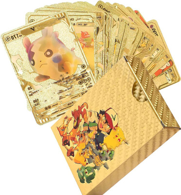 saburi Waterproof 55pcs Pokemon Gold Card Box M-2 V Series Vmax Gx(Golden)