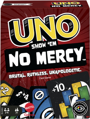 mattel GAMES UNO Show em No Mercy Card Game for Kids, Adults, Parties and Travel(Multicolor)