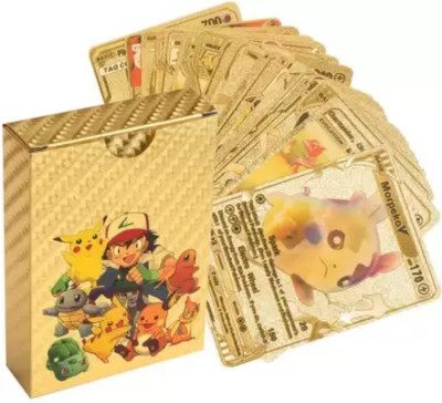AKTOON TOYS Waterproof 55pcs TCG Gold Card Box V Series Vmax Gx Playing Card(Gold)
