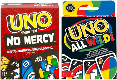 TMA ENTERPRISE UNO All Wild + UNO No Mercy Card Game Combo(Multicolor)