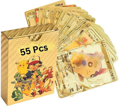 saburi Waterproof 55pcs Pokemon Gold Card Box M-100 V Series Vmax Gx(Golden)