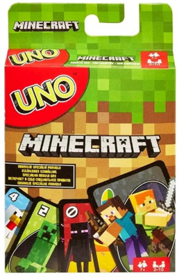 Gift Collection UNO Minecraft Card Game Videogame-Themed Collectors Deck for kids & family Game(Multicolor)