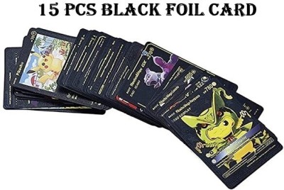 Sukon Pokemon TCG 15 Pcs Black Foil Card Game Best Gift For Children Adult(Black)