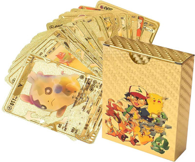 saburi Waterproof 55pcs Pokemon Gold Card Box M-47 V Series Vmax Gx(Golden)