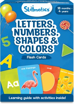 Skillmatics Thick Flash Cards for Toddlers - Letters, Numbers, Shapes & Colours, Ages 1 to 4(Multicolor)