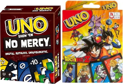 WOYR Preimum Quality UNO Dragon Ball Z and UNO No Mercy Playing Cards Game|UNO Cards(Multicolor)