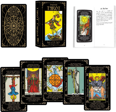 Bellmont Imperial Tarot Cards with Guide Book, 78 Tarot Cards with Meanings on Them(Fortune Telling Game for Beginners to Expert)