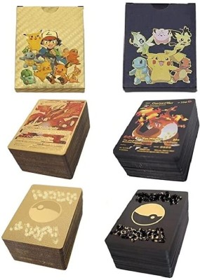 JGG Jain Gift Gallery JGG PLAYING POKEMON 55 GOLD AND 55 BLACK CARDS(Multicolor)