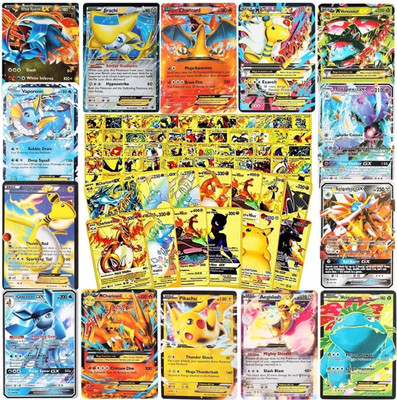 Thrifx Pokemonne Cards 80 Pcs Legends Vmax Gx Vstar Cards(1 Booster Packs Free, 80 Pcs)(Mulitcolor)