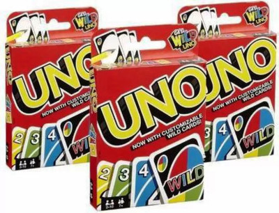 Gift Collection UNO 108 PC UNO Playing Card Game for kids and family Fun Games (Pack Of 3)(Red)