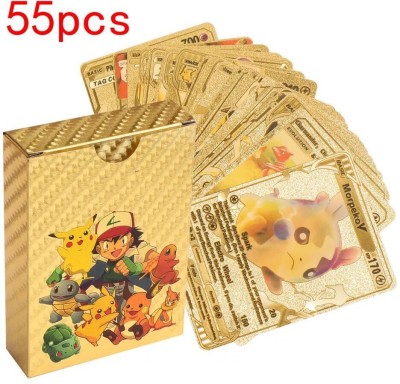 sevriza Pok Playing Plastic Foil Cards 55 PCS (V, GX, EX)(Gold)