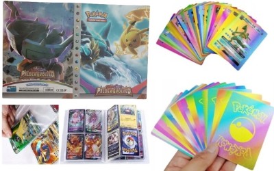 CrazyBuy Pokemon Album Collection Book & 10 PCS Rainbow Card Game Best Gift For Children(Multicolor)