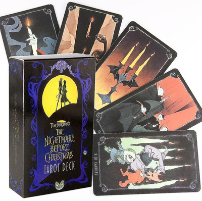 Honch Tarot Cards with 78 Pieces The Nightmare Before Christmas Decks for Beginners(Multicolor)