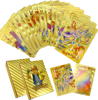 Craveon Poke-Moon Golden Playing Card (25 Gold Card) for Kids(Multicolor)
