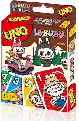 Cluttch Play GIFT LABUBU UNO FAMILY CARD GAME NEW PACK OF 110 CARDS(Multicolor)