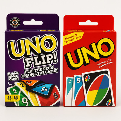JollyPlay UNO Classic & Uno Flip Family Card Game(Pack of 2)(Multicolor)