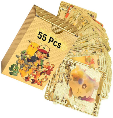 saburi Waterproof 55pcs Pokemon Gold Card Box M-66 V Series Vmax Gx(Golden)