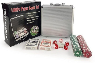 NIYAMAT Poker Chips Set with Poker Briefcase 2 Decks of Cards(Multicolor)