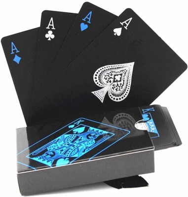 CHESHTA Waterproof 54 Pieces of PVC Plastic Magic Tricks Tool Poker Playing Card (Black)(Black)