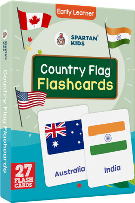 spartan kids Country Flag Flash Cards Easy & Fun way of Learning-1yr-6yr Kids(Green)