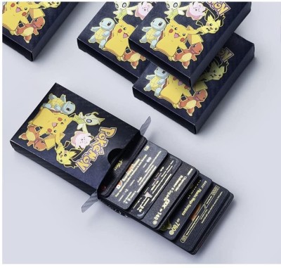 WONDER CREATURES 55 PCS Black Foil Card Assorted Cards TCG Deck Box - V Series Cards Vmax GX(Multicolor)