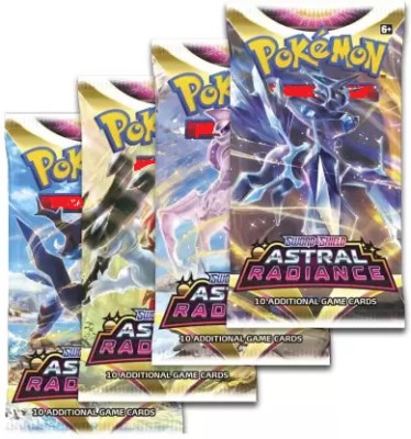 Bestie Toys Pokemon Playing Card Astral Radiance 4 Booster Packs.(Multicolor)