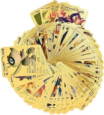 AP KIDS 100 piece Gold foil poke-mon cards for kids(Golden)