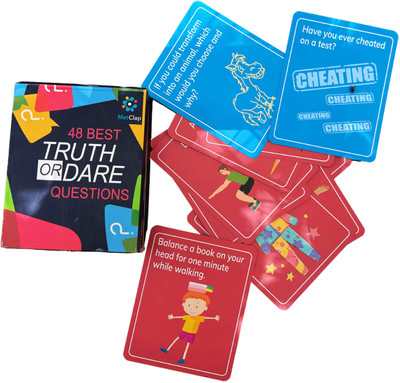 MetClap Fun Truth or Dare Challenge Game for Teens & Family (48 Cards)(Multicolor)