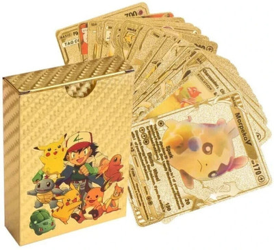 RAGVEE Waterproof 55pcs TCG Gold Card Box V Series Vmax Gx Playing Card(Gold)