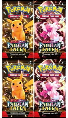 Gift Collection 4 SET Of Scarlet & Violet Paldean Fates Super Rare Booster Playing Cards Game(Multicolor)