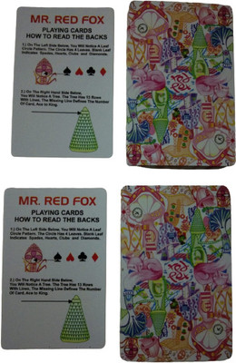 R.s.Magic Tricks Mr Red Fox Marked Deck Cheating Playing Card Magic Pack Of 2 Decks Multicolor(Multicolor)