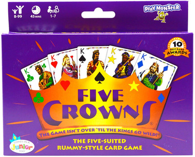 Quirkmall Five Crowns Card Game Rummy Style Card Game Family Game Party Game(Violet)