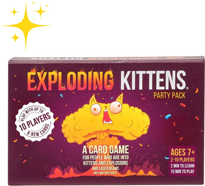 Zuuluzrs Exploding Kittens Party Pack Card Games 2 to 10 Players Ages 7+(Purple)