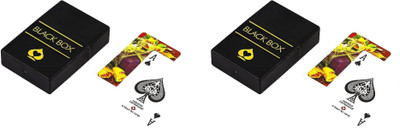 WOYR Black Box 2 Set Waterproof Premium Plastic Playing Cards|Bridge and Poker Taash(Multicolor)