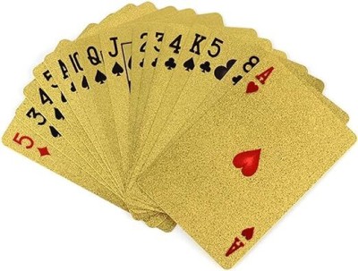 MVJ Gold Deck of Waterproof Cards, Flexible PVC Plastic Gold Playing Cards(golden)