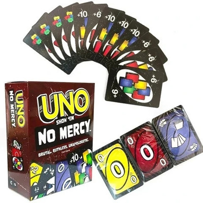 CrazyBuy NewUNO Card Game UNO Show No Mercy Card Game 168 Cards Family Night Travel Game(Multicolor)