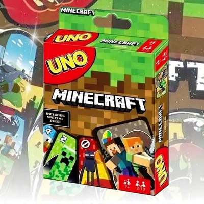 Gift Collection UNO Minecraft Card Game for kids and family Fun Game Mine Craft UNO Cards(Multicolor)