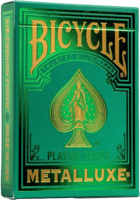 Bicycle Metalluxe Green Playing Cards - Premium Metal Foil Finish - Poker Size(Green)