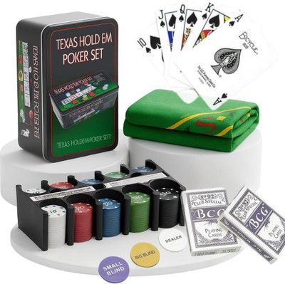 Fun4You Texas Hold’em Poker Set | Professional Casino Game Kit(Green, Multicolor)