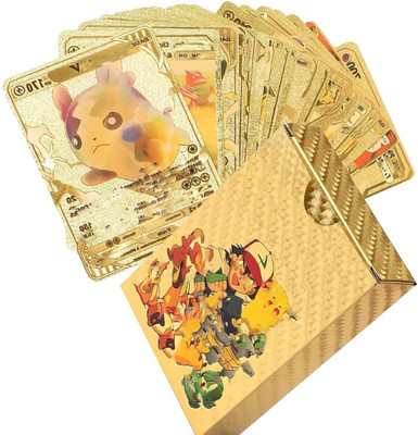saburi Waterproof 55pcs Pokemon Gold Card Box M-3 V Series Vmax Gx(Golden)