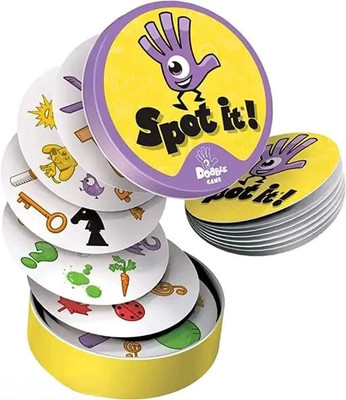 KCR Dobble Game spot it Game Educational Card Game for Kids & Family 2-8 Player Game(Yellow)