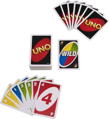 Duggu UNO Classic Colour & Number Matching Card Game, 108 UNO Cards For Kids & Adults(Red)