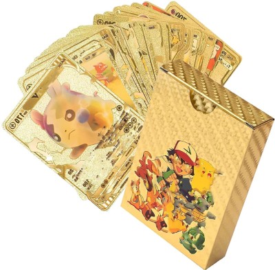 saburi Waterproof 55pcs Pokemon Gold Card Box M-31 V Series Vmax Gx(Golden)